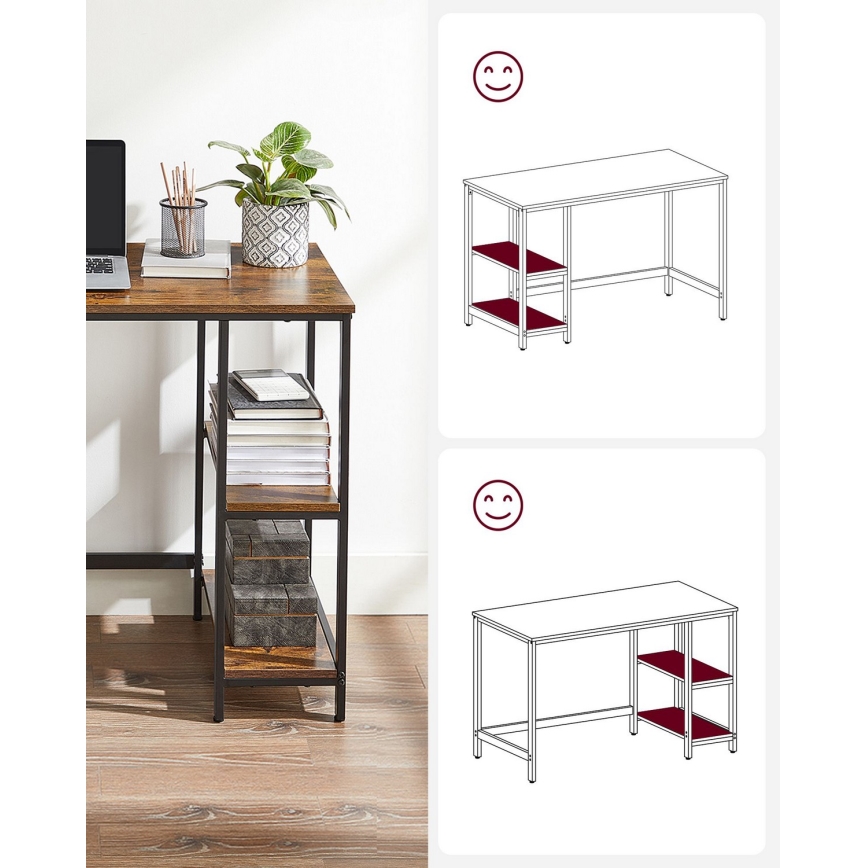 Íróasztal SOLEA – barna/fekete