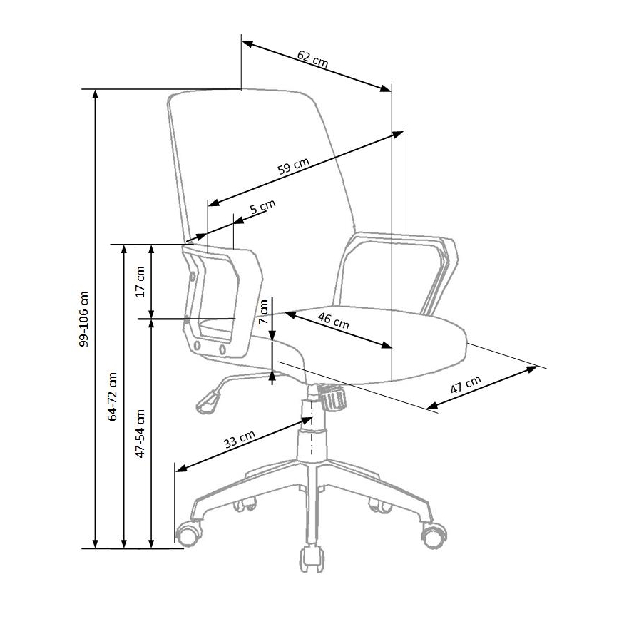 Irodai szék LONA fehér/világosszürke