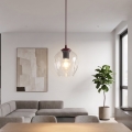 ISTAR függőlámpa kábelen 1xE27/15W/230V Ø 14 cm piros/átlátszó