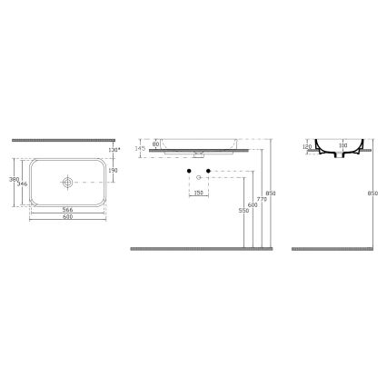 Isvea - AQUA ráültethető mosdó 60x38 cm kerámia/fehér