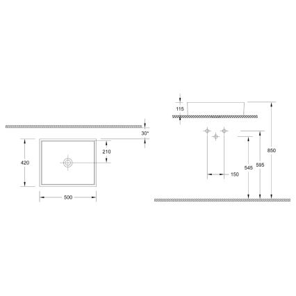 Isvea - Ráültethető mosdó PURITY 50x42 cm kerámia/fehér