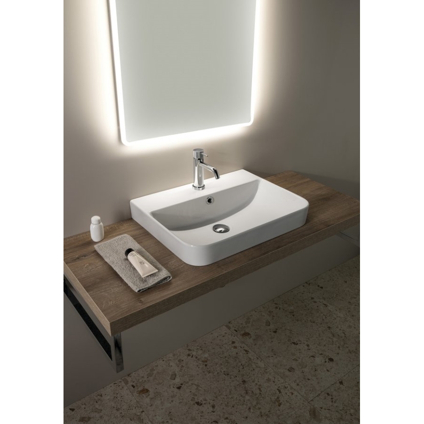 Isvea - Ráültethető mosdó SOTT AQUA 57x44 cm kerámia/fehér