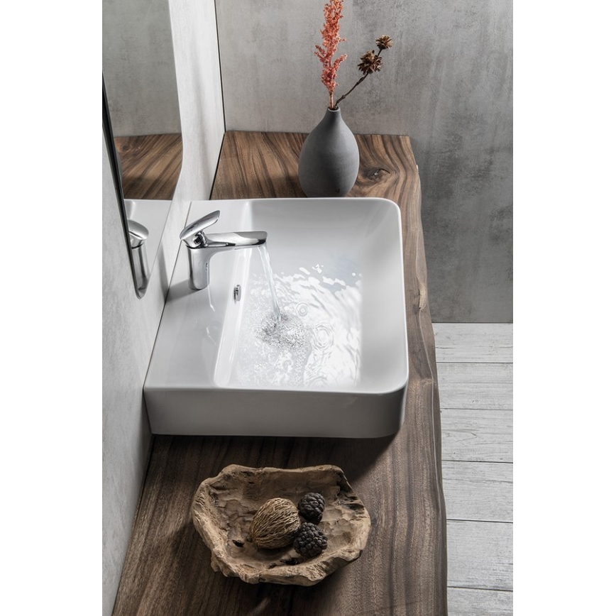 Isvea - SOTT AQUA pulton elhelyezhető/fali mosdó 60,5x50 cm kerámia/fehér