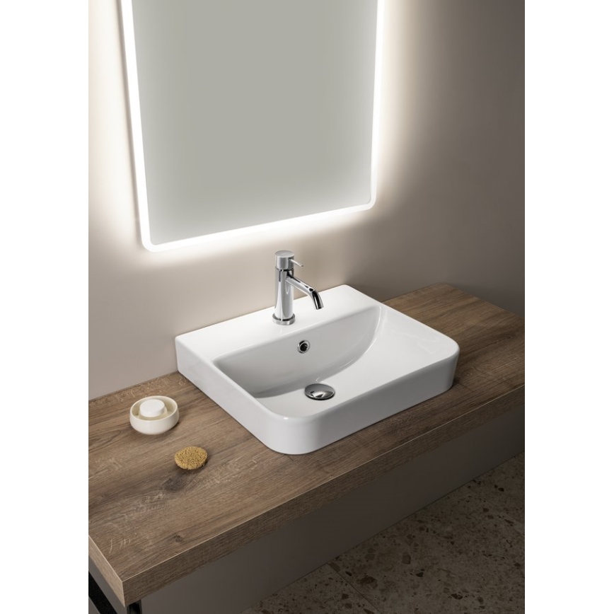 Isvea - SOTT AQUA ráépített mosdó 48x42 cm kerámia/fehér