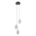 ITALUX - ALANI LED csillár kábelen, 3×5 W, 230 V, 3000 K, fekete/arany