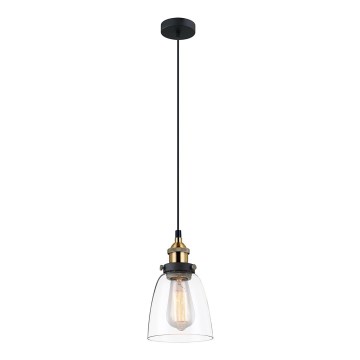 ITALUX - Csillár zsinóron FRANCIS 1xE27/40W/230V fekete/arany
