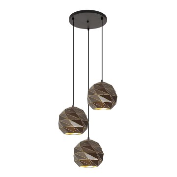 ITALUX - Csillár zsinóron PALERMO 3xE27/40W/230V antracit