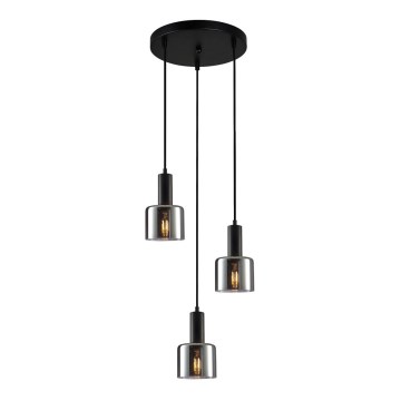ITALUX - Csillár zsinóron SANTIA 3xE27/40W/230V fekete
