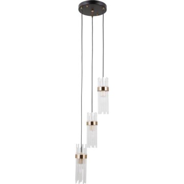 ITALUX - Kábelcsillár TARASO 3xE14/40W/230V fekete/arany
