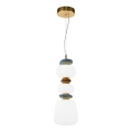 ITALUX - LED csillár kábellel EVANS LED/15W/230V 3000K arany/kék