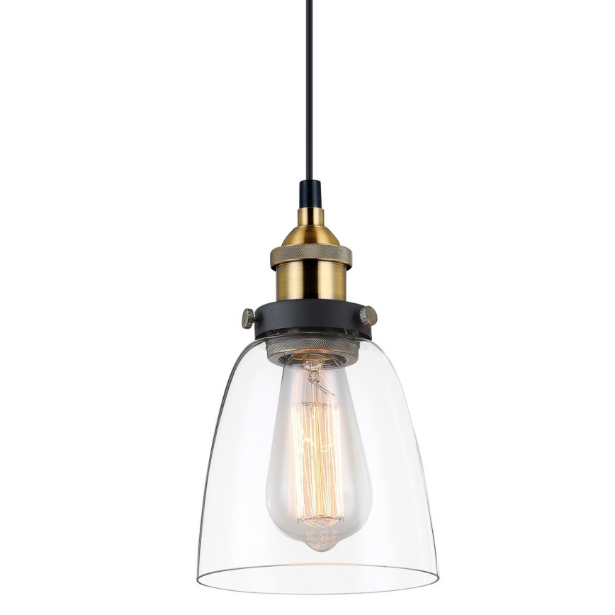 ITALUX - Csillár zsinóron FRANCIS 1xE27/40W/230V fekete/arany