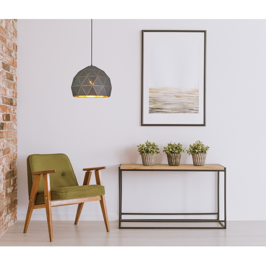 ITALUX - Csillár zsinóron HARLEY 1xE27/40W/230V antracit