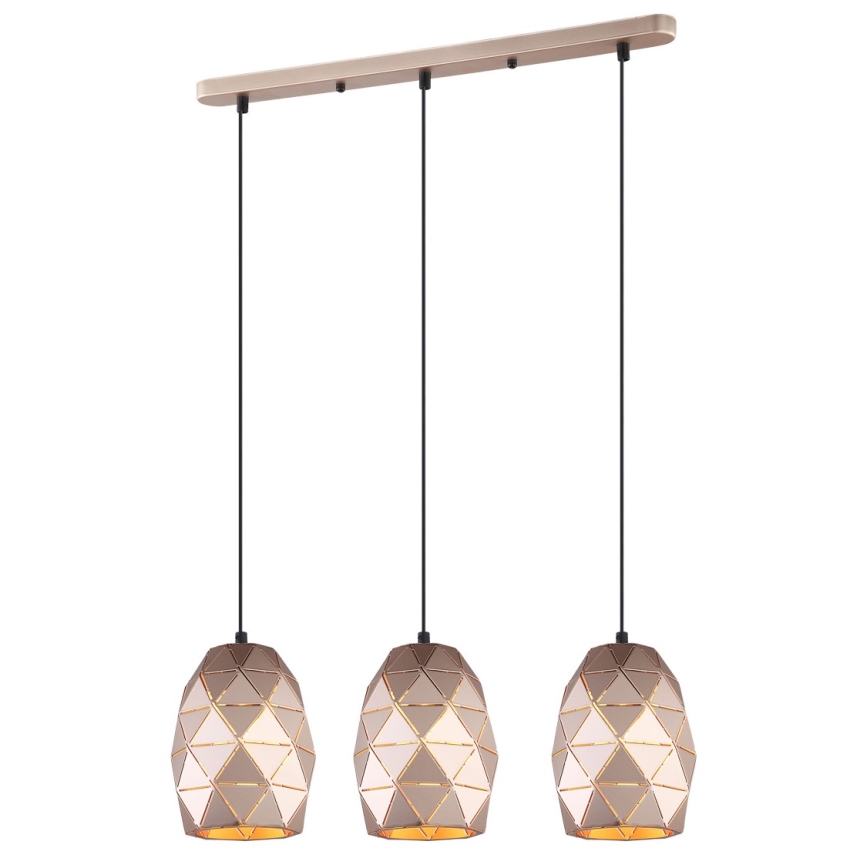 ITALUX - Csillár zsinóron HARLEY 3xE27/40W/230V Rózsaarany