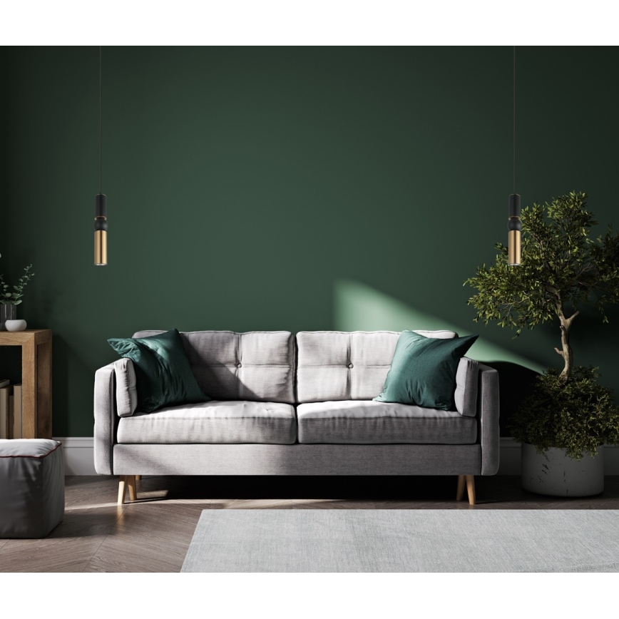 ITALUX - Csillár zsinóron ISIDORA 1xGU10/25W/230V fekete/bronz