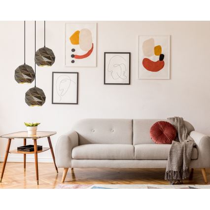 ITALUX - Csillár zsinóron PALERMO 3xE27/40W/230V antracit