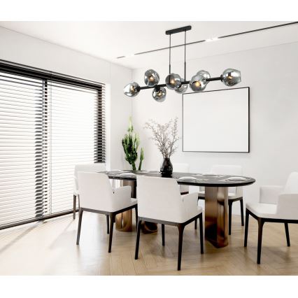 ITALUX - Csillár zsinóron BORGO 8xE27/40W/230V fekete