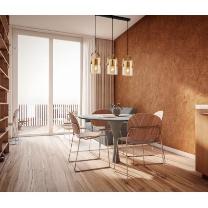 ITALUX - Csillár zsinóron NANESMA 3xE27/40W/230V arany