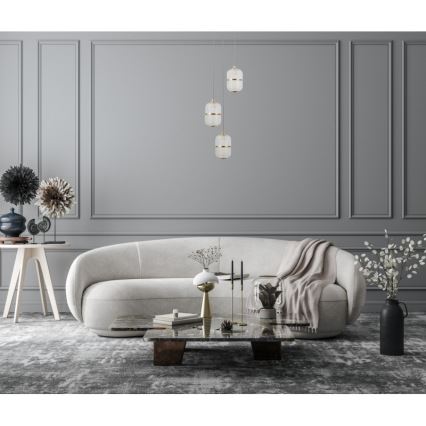 ITALUX - ALANI LED csillár kábelen, 3×5 W, 230 V, 3000 K, fekete/arany