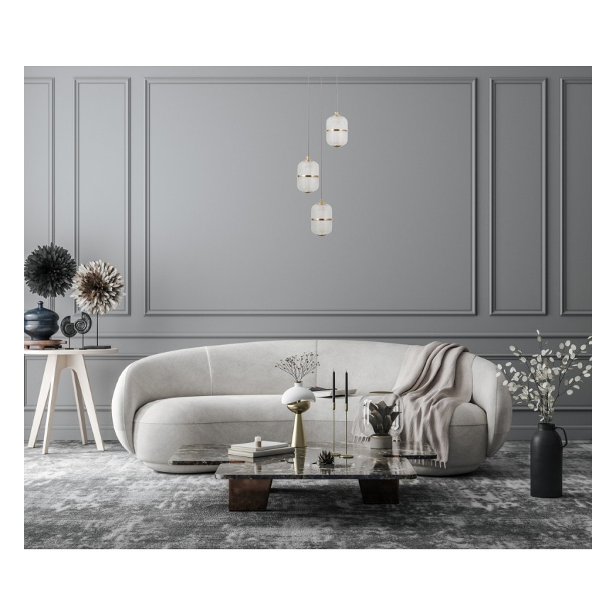 ITALUX - ALANI LED csillár kábelen, 3×5 W, 230 V, 3000 K, fekete/arany