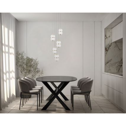 ITALUX - LED csillár kábelen ALANI 5xLED/5,6W/230V 3000K fekete/arany