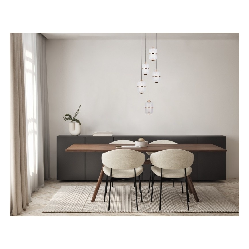 ITALUX - LED csillár zsinóron ALANI 5xLED/5,6W/230V 3000K arany