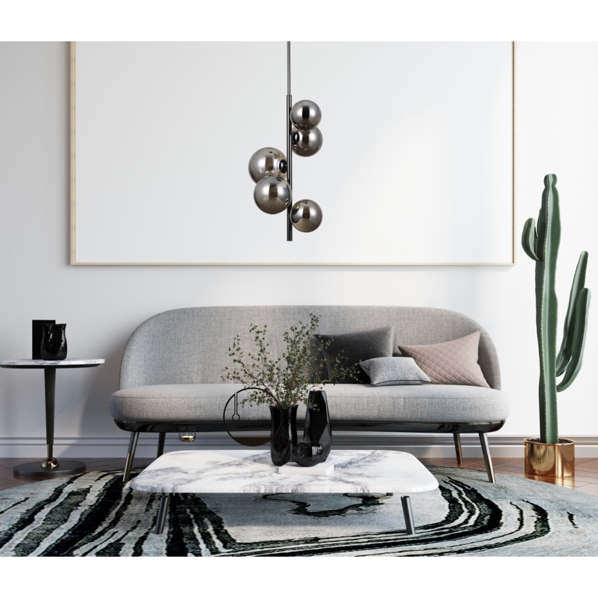 ITALUX - Csillár CANELLO 5xG9/5W/230V fekete