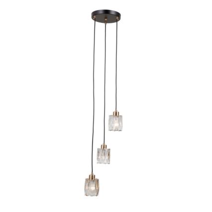 ITALUX - Zsinóros csillár TORNO 3xE14/40W/230V fekete/arany