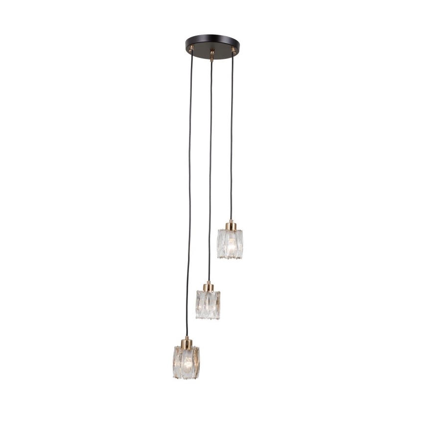 ITALUX - Zsinóros csillár TORNO 3xE14/40W/230V fekete/arany