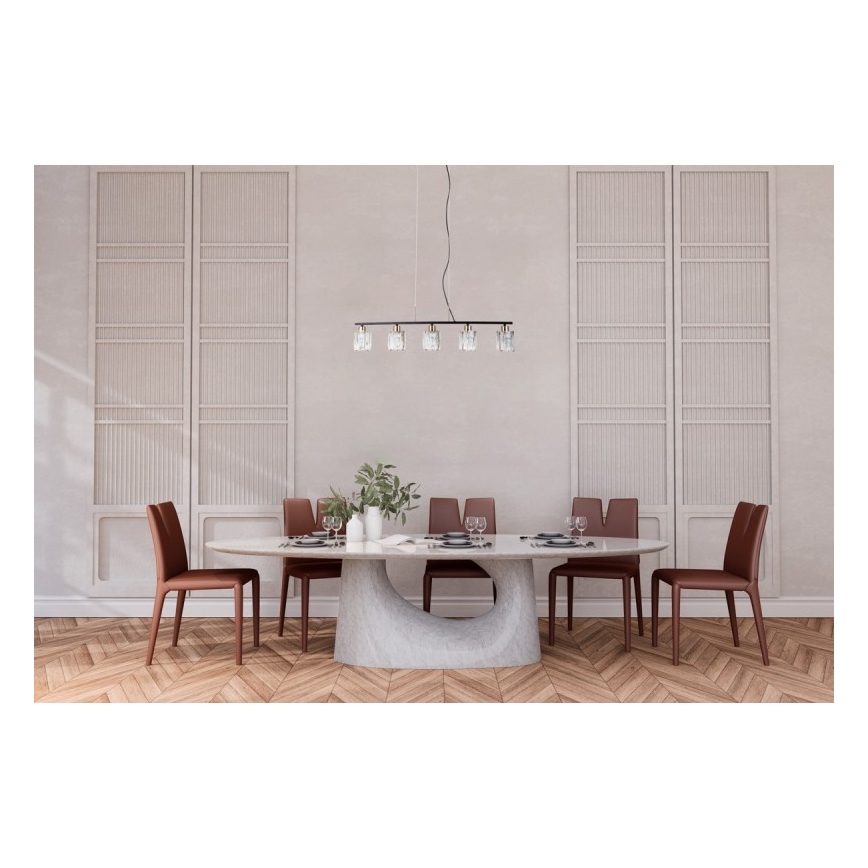 ITALUX - Kábeles csillár SIMONA 5xE14/40W/230V fekete/arany