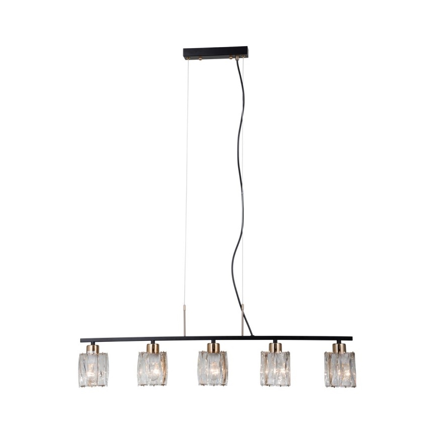 ITALUX - Kábeles csillár SIMONA 5xE14/40W/230V fekete/arany