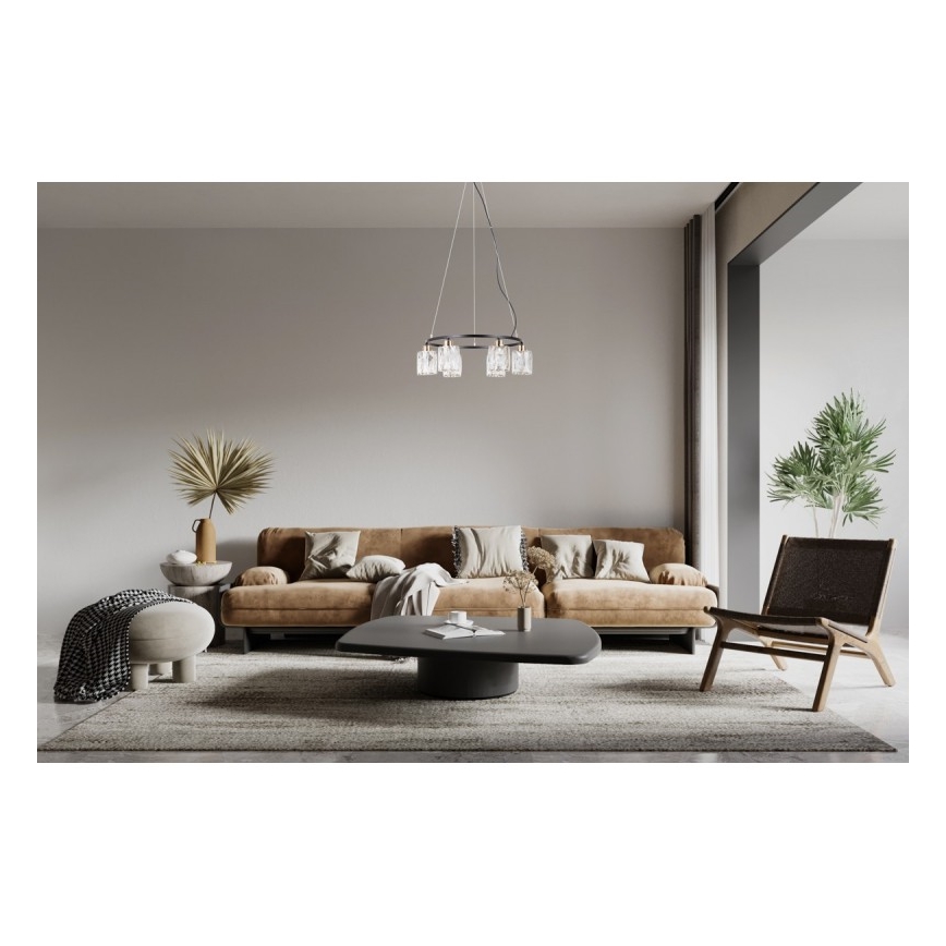 ITALUX - Kábeles csillár SIMONA 6xE14/40W/230V fekete/arany