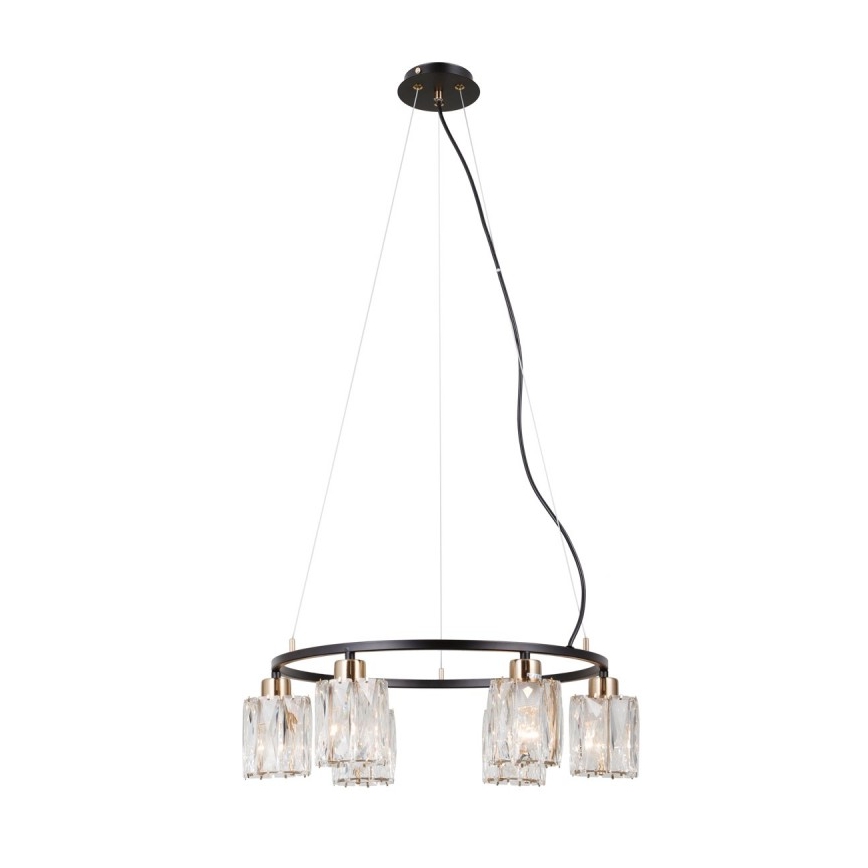 ITALUX - Kábeles csillár SIMONA 6xE14/40W/230V fekete/arany
