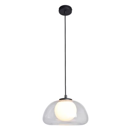 ITALUX - AINALE kábeles függeszték 1xG9/7W/230V, fekete/átlátszó