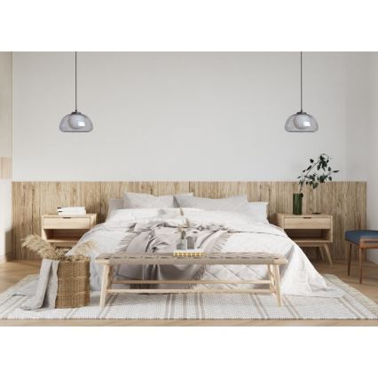 ITALUX - Kábeles csillár AINALE 1xG9/7W/230V fekete/füstfekete