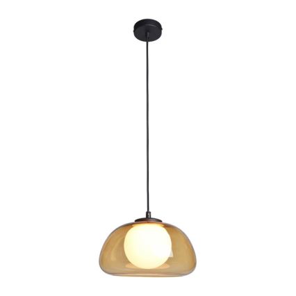 ITALUX - AINALE zsinóros csillár 1xG9/7W/230V fekete/füstbarna