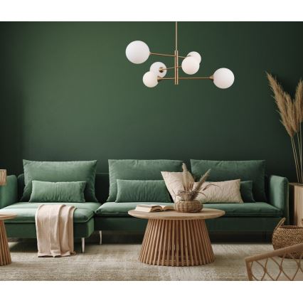 ITALUX - EVORA függeszték rúdon 6xG9/5W/230V réz