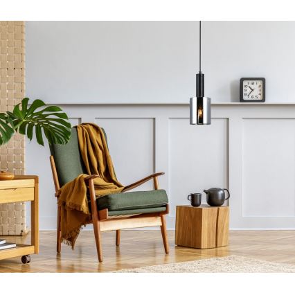 ITALUX - Csillár zsinóron SARDO 1xE27/40W/230V fekete