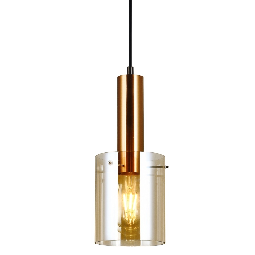 ITALUX - Csillár zsinóron SARDO 1xE27/40W/230V fekete/réz