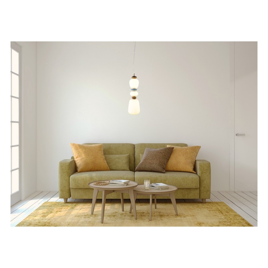 ITALUX - LED csillár zsinóron EVANS LED/19W/230V 3000K arany/kék/barna
