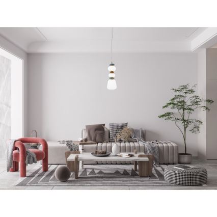 ITALUX - LED csillár kábellel EVANS LED/15W/230V 3000K arany/kék