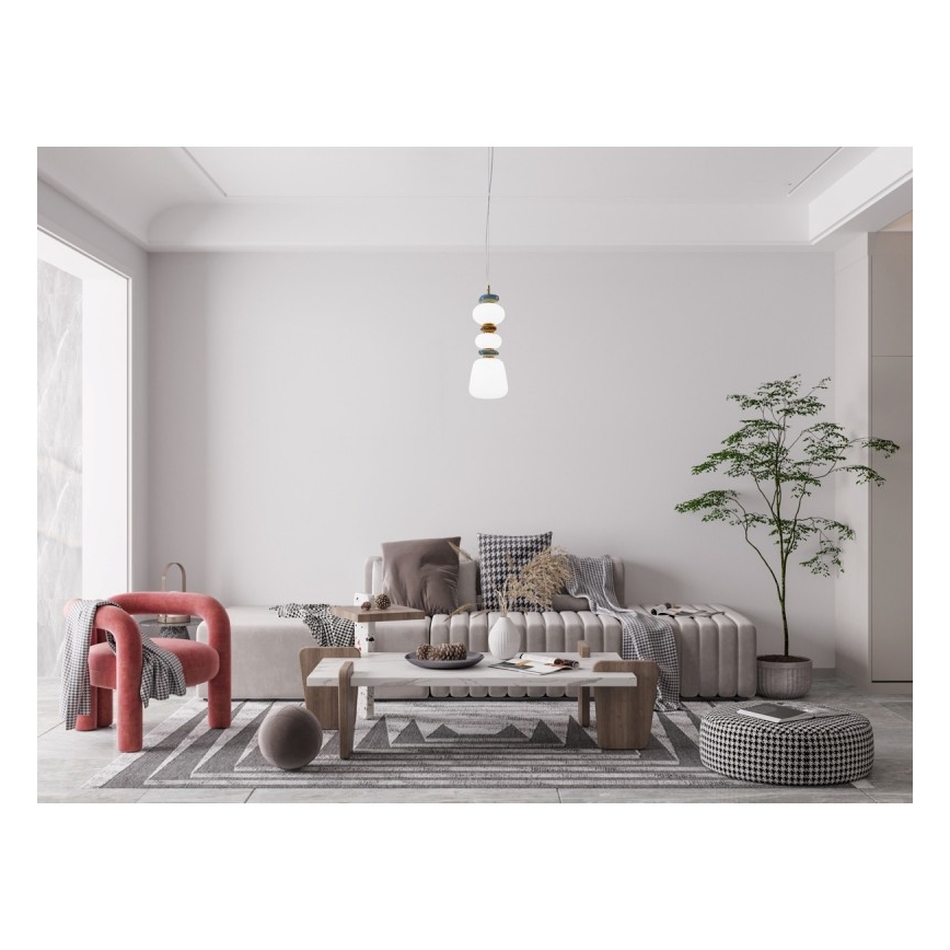 ITALUX - LED csillár kábellel EVANS LED/15W/230V 3000K arany/kék