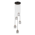 ITALUX - TORNO kábelre függesztett csillár 5xE14/40W/230V fekete/arany