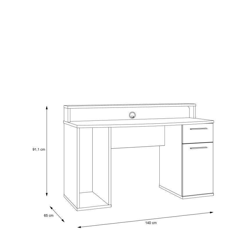 IVAR fekete íróasztal háttérvilágítással