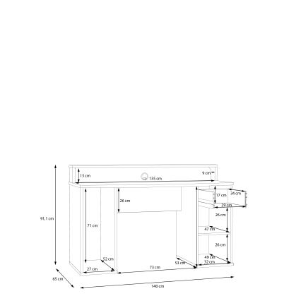 IVAR fekete íróasztal háttérvilágítással