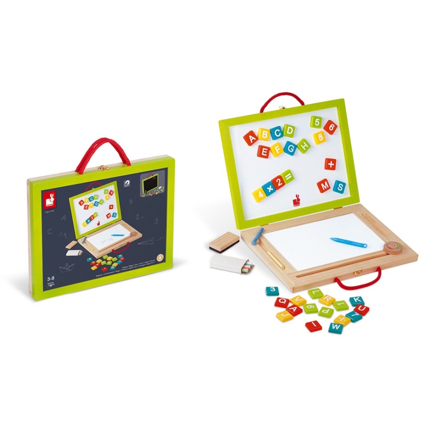 Janod - 4 az 1-ben mágneses tábla bőrönddel