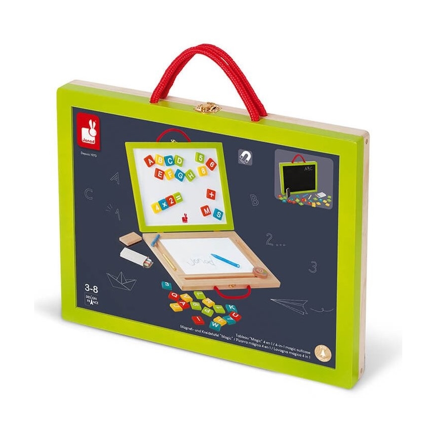 Janod - 4 az 1-ben mágneses tábla bőrönddel