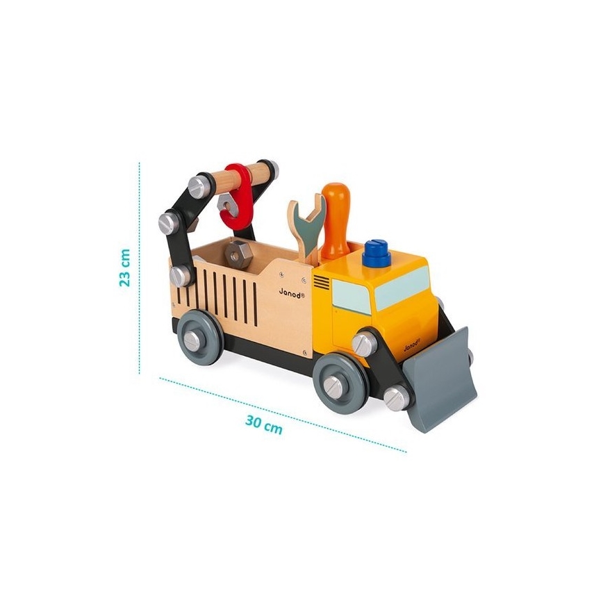 Janod - Fa építőjáték BRICOKIDS teherautó