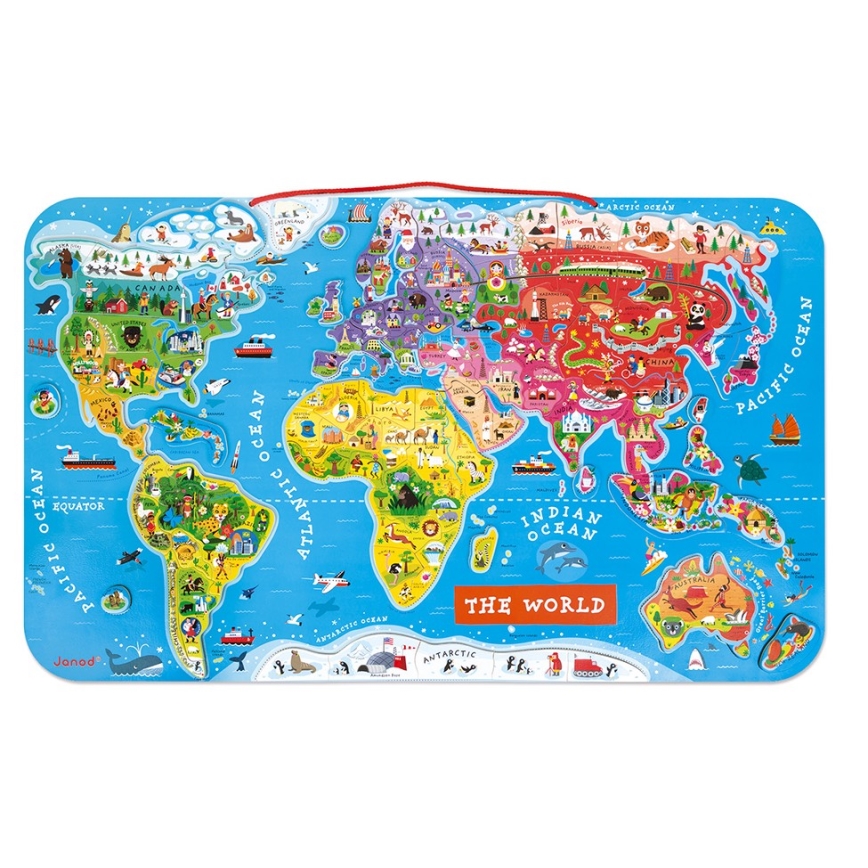 Janod - Mágneses világ térkép angol nyelven