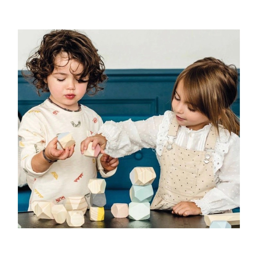 Janod - Fa építőkövek SWEET COCOON 20 db kövek