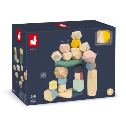 Janod - Fa építőkövek SWEET COCOON 20 db kövek